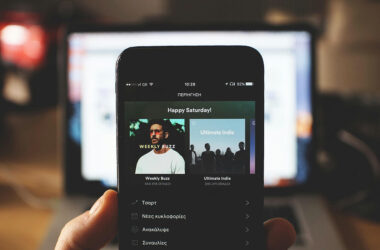 someone streaming music on a phone