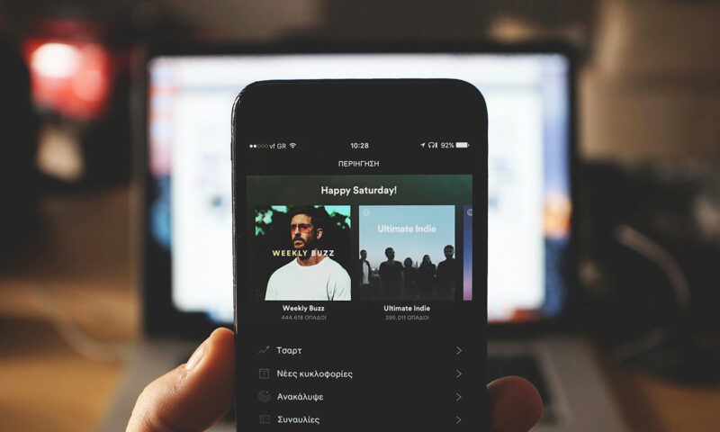 someone streaming music on a phone